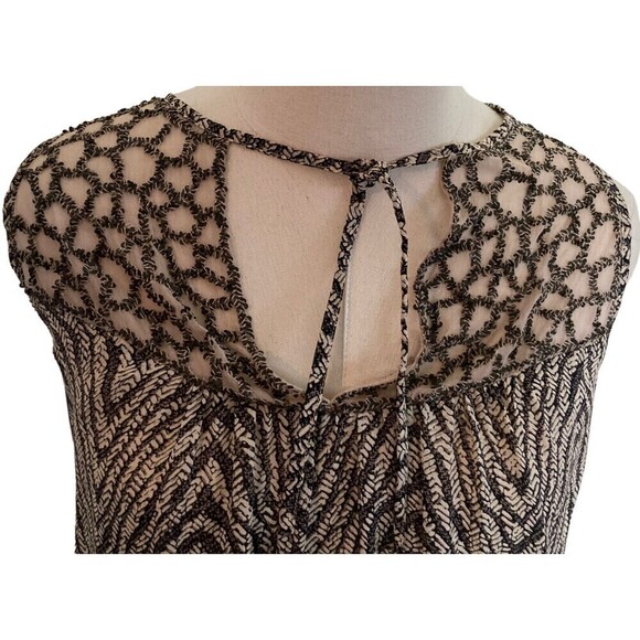 Parker Women's Size S Sequined Keyhole Racer Back Mini Dress Top Brown - Picture 3 of 7